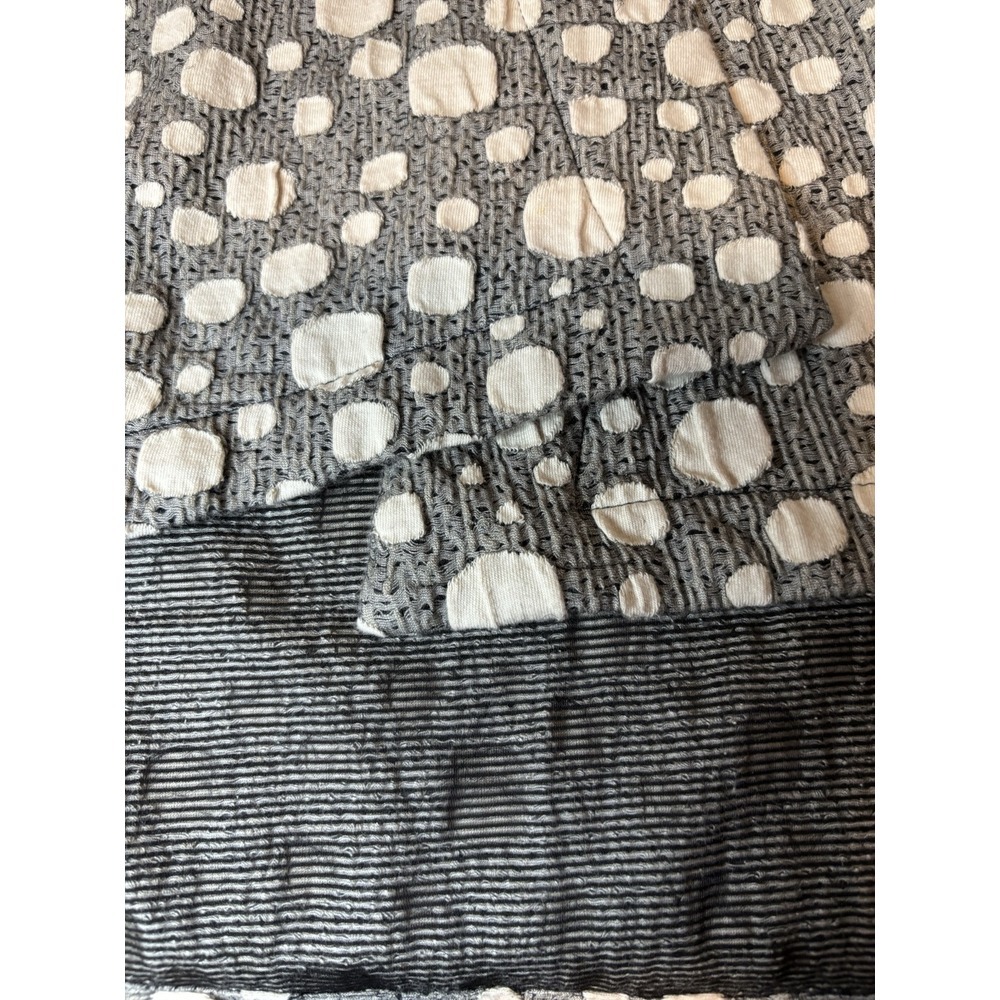 FOCUS Sz M Gray Wheat Funky Polka-Dot‎ Art-to-Wear Hi-Low Jacket Woven - Picture 6 of 7